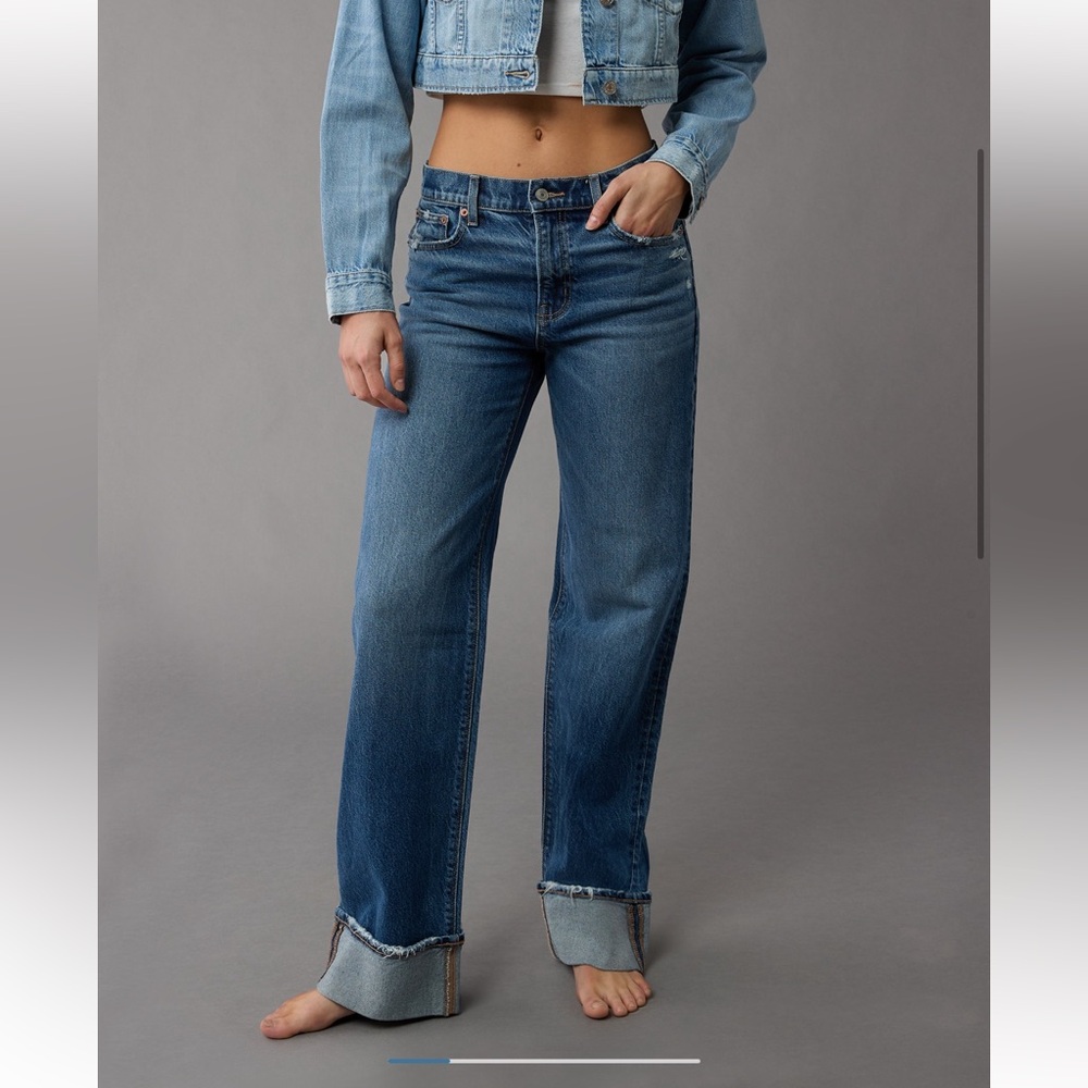 American Eagle Outfitters Blue Flare Wide Leg Jeans